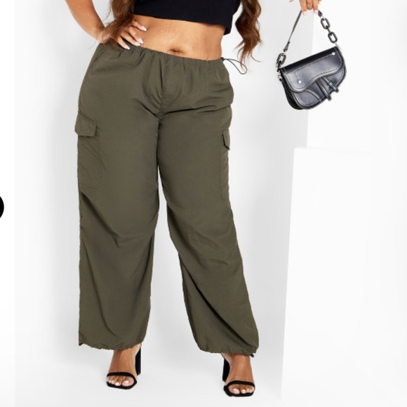 City Chic Wide  Leg Pants with High Waist and Relaxed Fit - Picture 1 of 4